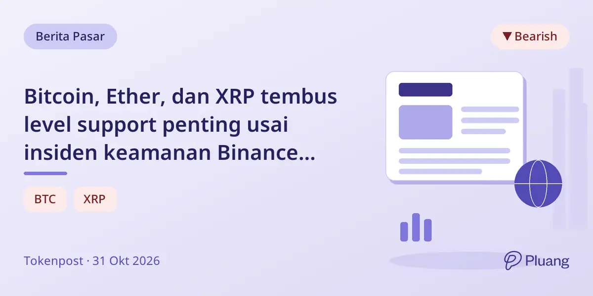 Bitcoin, Ether, dan XRP tembus level support penting usai insiden keamanan Binance senilai $6,3 miliar.
