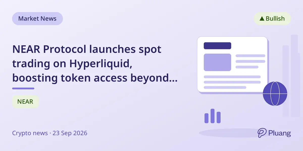 NEAR Protocol launches spot trading on Hyperliquid, boosting token access beyond futures markets.