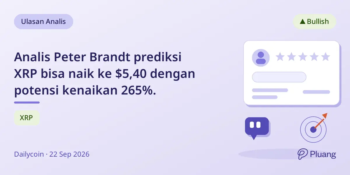 Analis Peter Brandt prediksi XRP bisa naik ke $5,40 dengan potensi kenaikan 265%.