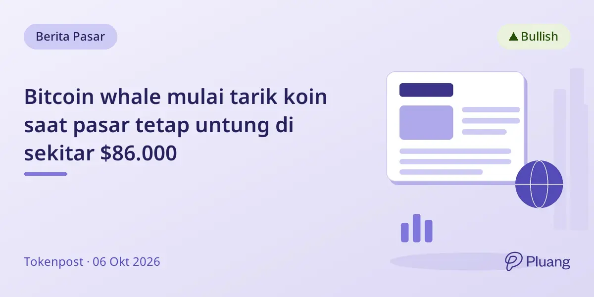 Bitcoin whale mulai tarik koin saat pasar tetap untung di sekitar $86.000
