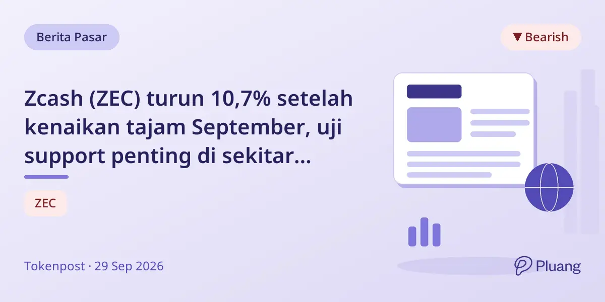 Zcash (ZEC) turun 10,7% setelah kenaikan tajam September, uji support penting di sekitar $1.359.