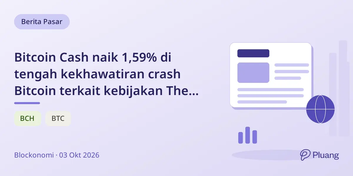 Bitcoin Cash naik 1,59% di tengah kekhawatiran crash Bitcoin terkait kebijakan The Fed dan tekanan imbal hasil.