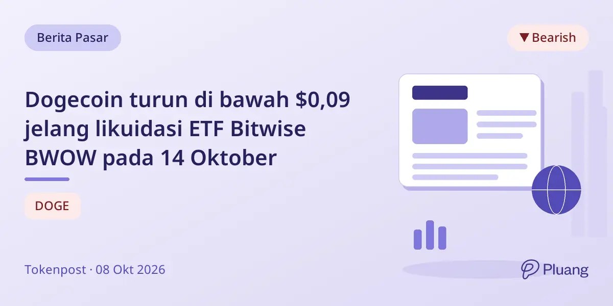 Dogecoin turun di bawah $0,09 jelang likuidasi ETF Bitwise BWOW pada 14 Oktober