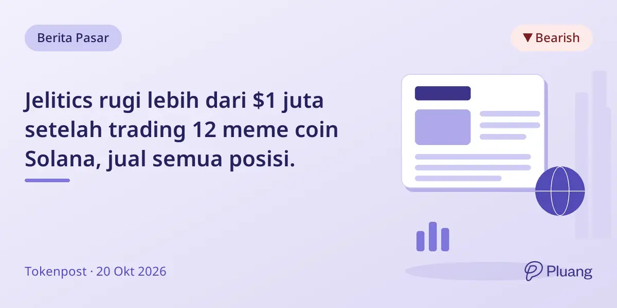 Jelitics rugi lebih dari $1 juta setelah trading 12 meme coin Solana, jual semua posisi.