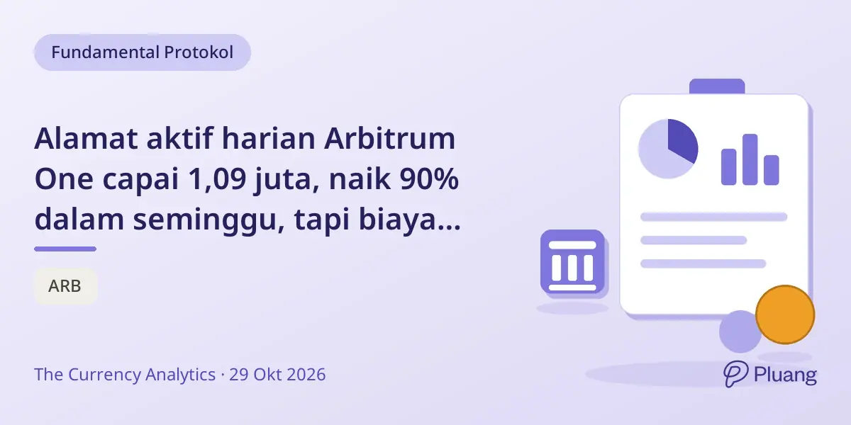 Alamat aktif harian Arbitrum One capai 1,09 juta, naik 90% dalam seminggu, tapi biaya tetap stabil.