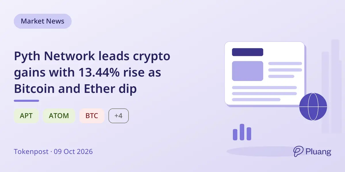 Pyth Network leads crypto gains with 13.44% ris...