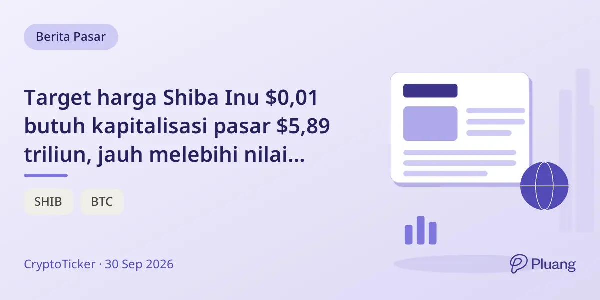 Target harga Shiba Inu $0,01 butuh kapitalisasi pasar $5,89 triliun, jauh melebihi nilai Bitcoin saat ini.