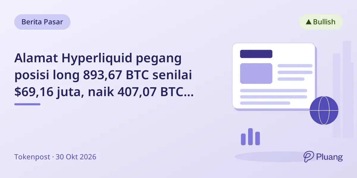 Alamat Hyperliquid pegang posisi long 893,67 BTC senilai $69,16 juta, naik 407,07 BTC dari laporan sebelumnya.
