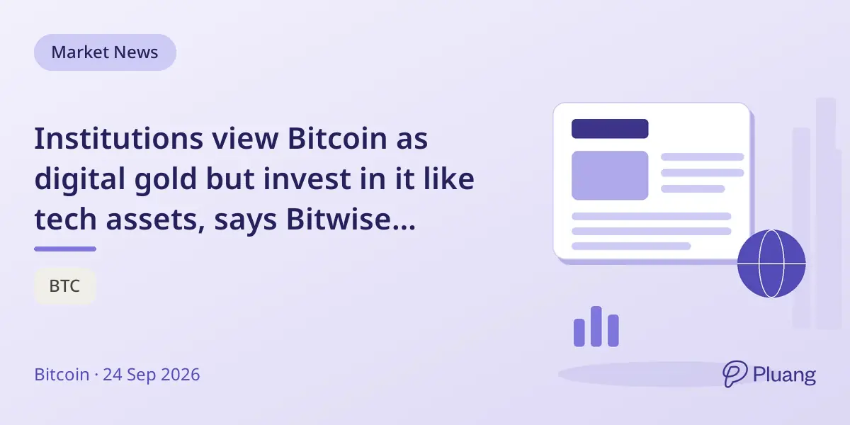 Institutions view Bitcoin as digital gold but invest in it like tech assets, says Bitwise survey.