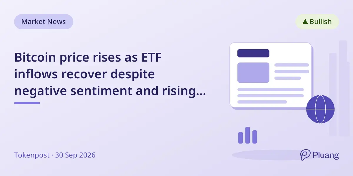 Bitcoin price rises as ETF inflows recover despite negative sentiment and rising bond yields