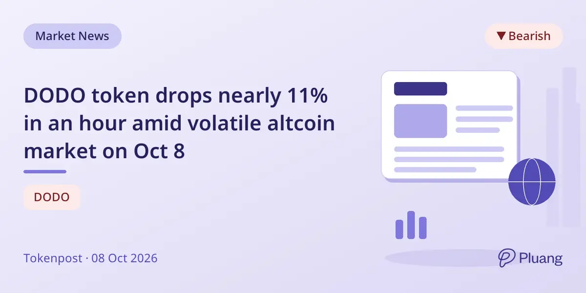 DODO token drops nearly 11% in an hour amid volatile altcoin market on Oct 8