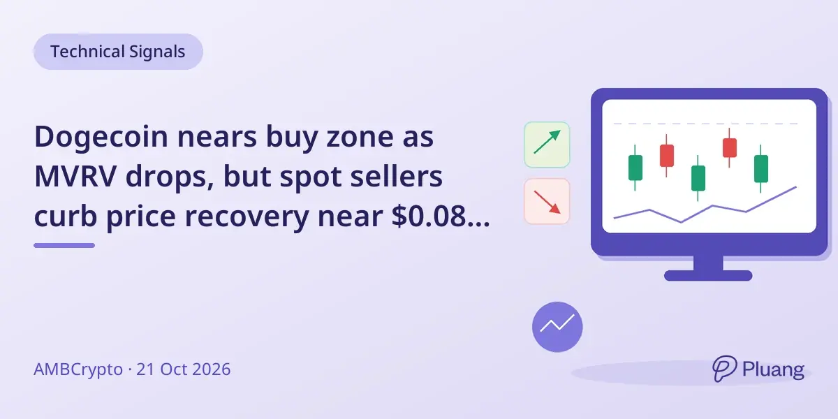 Dogecoin nears buy zone as MVRV drops, but spot sellers curb price recovery near $0.08 support.