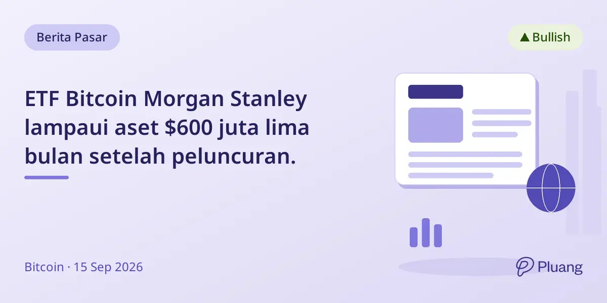 ETF Bitcoin Morgan Stanley lampaui aset $600 juta lima bulan setelah peluncuran.