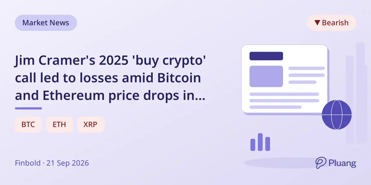 Jim Cramer's 2025 'buy crypto' call led to losses amid Bitcoin and Ethereum price drops in 2026.