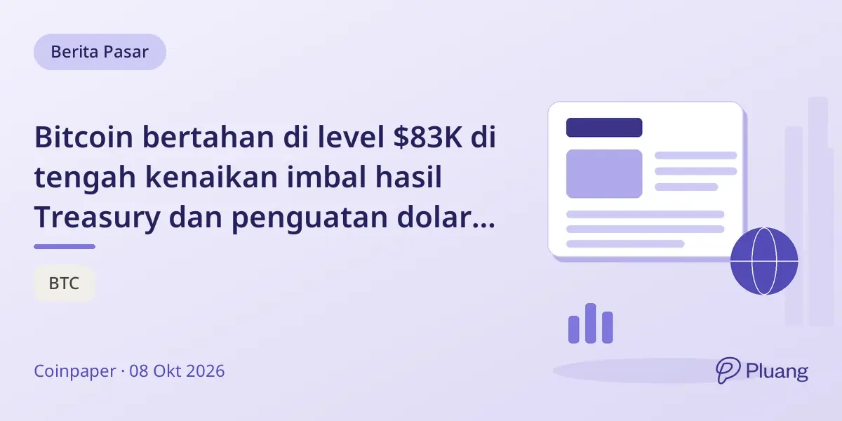 Bitcoin bertahan di level $83K di tengah kenaikan imbal hasil Treasury dan penguatan dolar, target pemulihan di atas $86,5K.