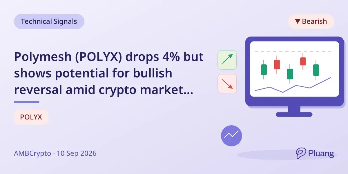 Polymesh (POLYX) drops 4% but shows potential for bullish reversal amid crypto market optimism.