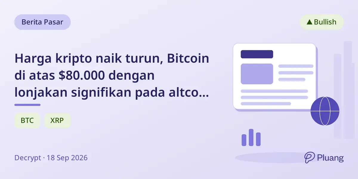 Harga kripto naik turun, Bitcoin di atas $80.000 dengan lonjakan signifikan pada altcoin seperti NEAR dan ARB.