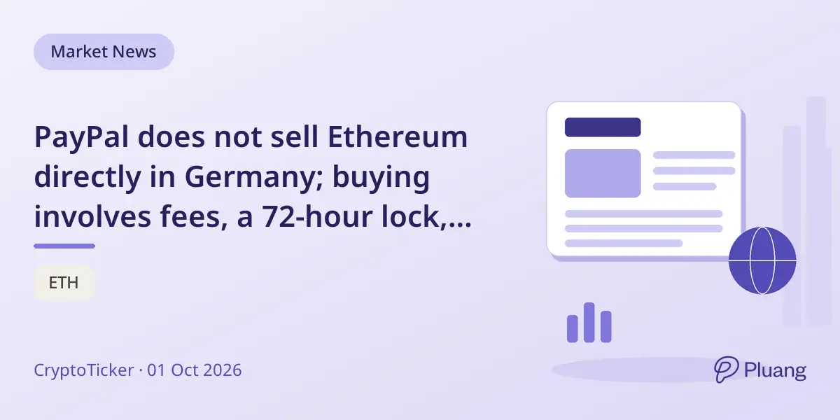 PayPal does not sell Ethereum directly in Germany; buying involves fees, a 72-hour lock, and network risks via exchanges.