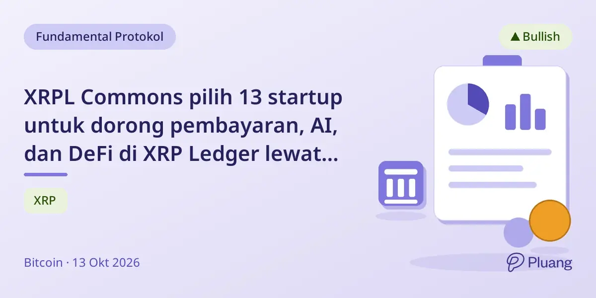 XRPL Commons pilih 13 startup untuk dorong pembayaran, AI, dan DeFi di XRP Ledger lewat program online.