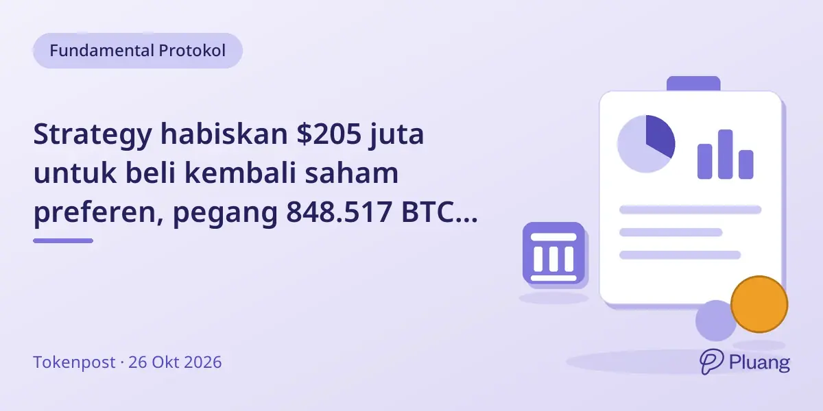 Strategy habiskan $205 juta untuk beli kembali saham preferen, pegang 848.517 BTC tanpa perubahan minggu lalu.