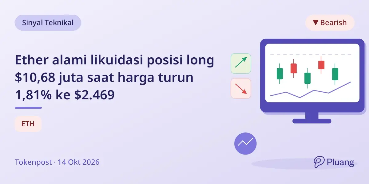 Ether alami likuidasi posisi long $10,68 juta saat harga turun 1,81% ke $2.469
