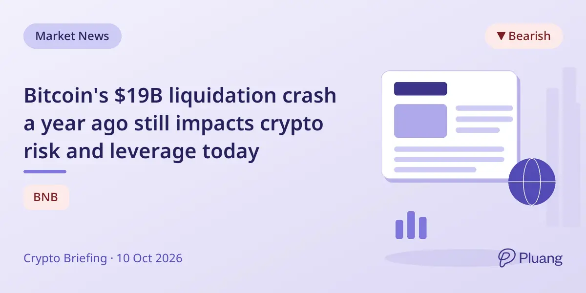 Bitcoin's $19B liquidation crash a year ago still impacts crypto risk and leverage today