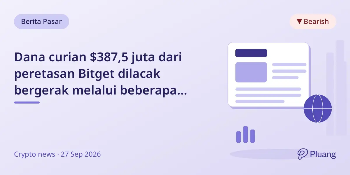 Dana curian $387,5 juta dari peretasan Bitget dilacak bergerak melalui beberapa blockchain ke mixer Wasabi CoinJoin.