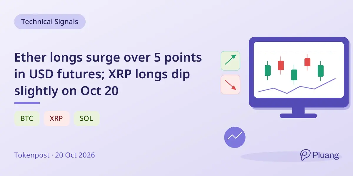 Ether longs surge over 5 points in USD futures; XRP longs dip slightly on Oct 20