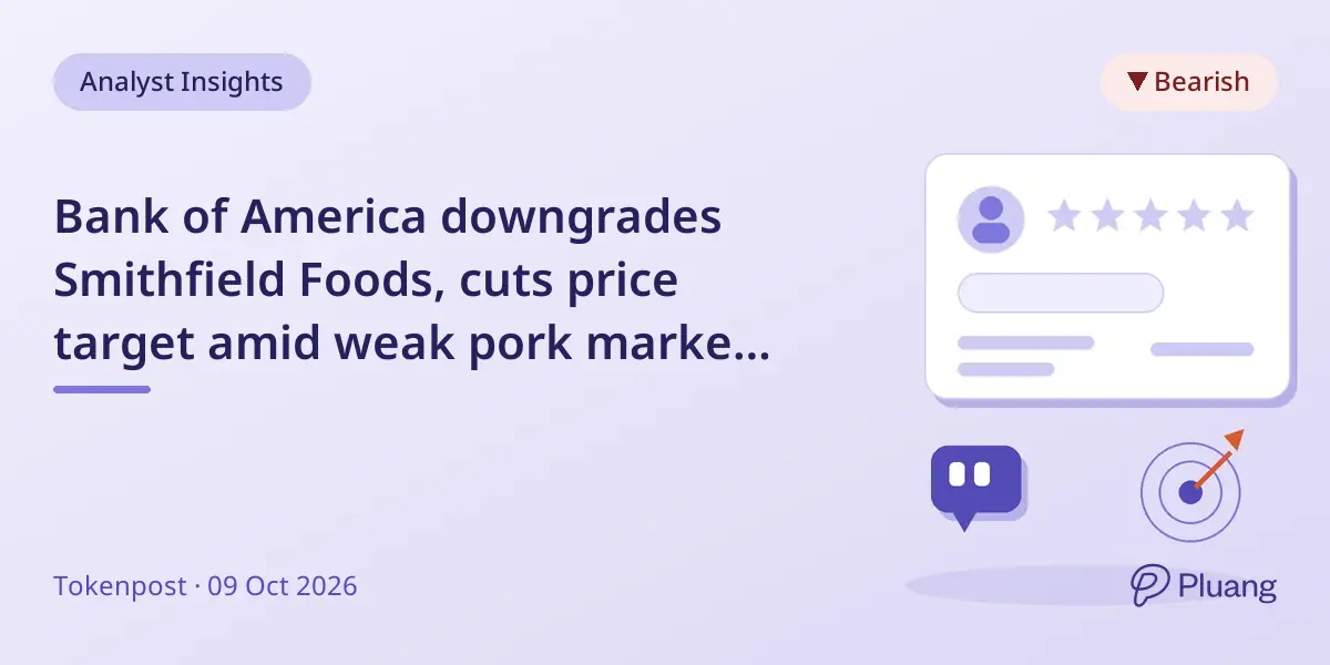 Bank of America downgrades Smithfield Foods, cuts price target amid weak pork market conditions