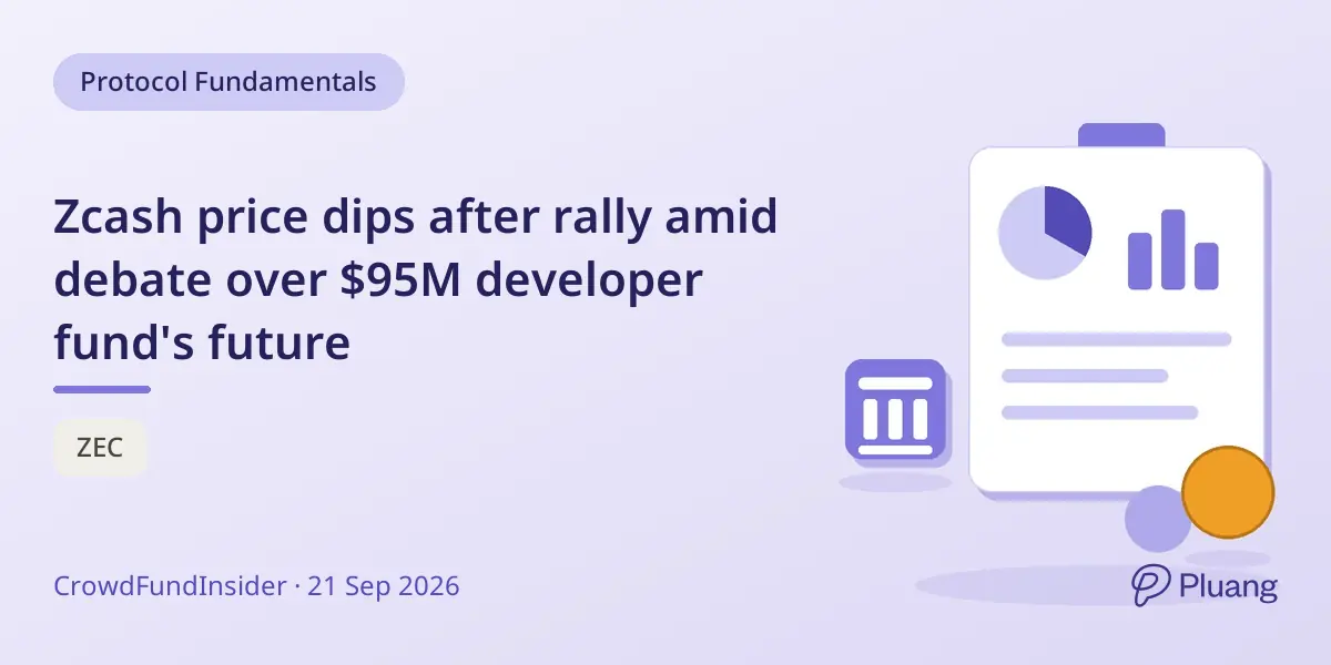 Zcash price dips after rally amid debate over $95M developer fund's future