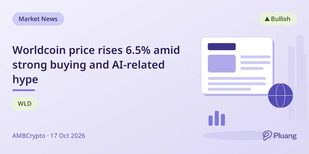 Worldcoin price rises 6.5% amid strong buying and AI-related hype