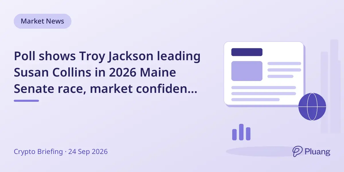 Poll shows Troy Jackson leading Susan Collins in 2026 Maine Senate race, market confidence in Dem win dips.
