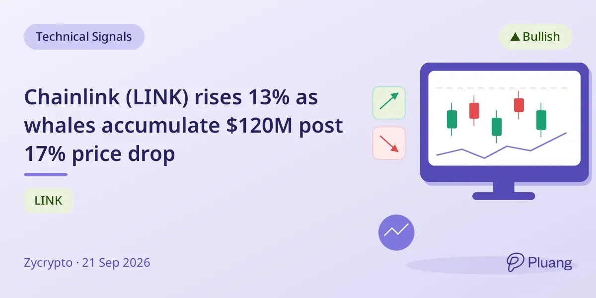 Chainlink (LINK) rises 13% as whales accumulate $120M post 17% price drop