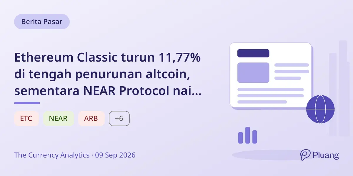 Ethereum Classic turun 11,77% di tengah penurunan altcoin, sementara NEAR Protocol naik 5,26%.