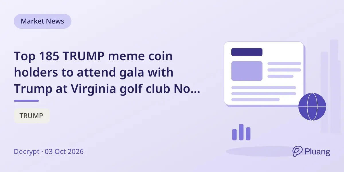 Top 185 TRUMP meme coin holders to attend gala with Trump at Virginia golf club Nov 22