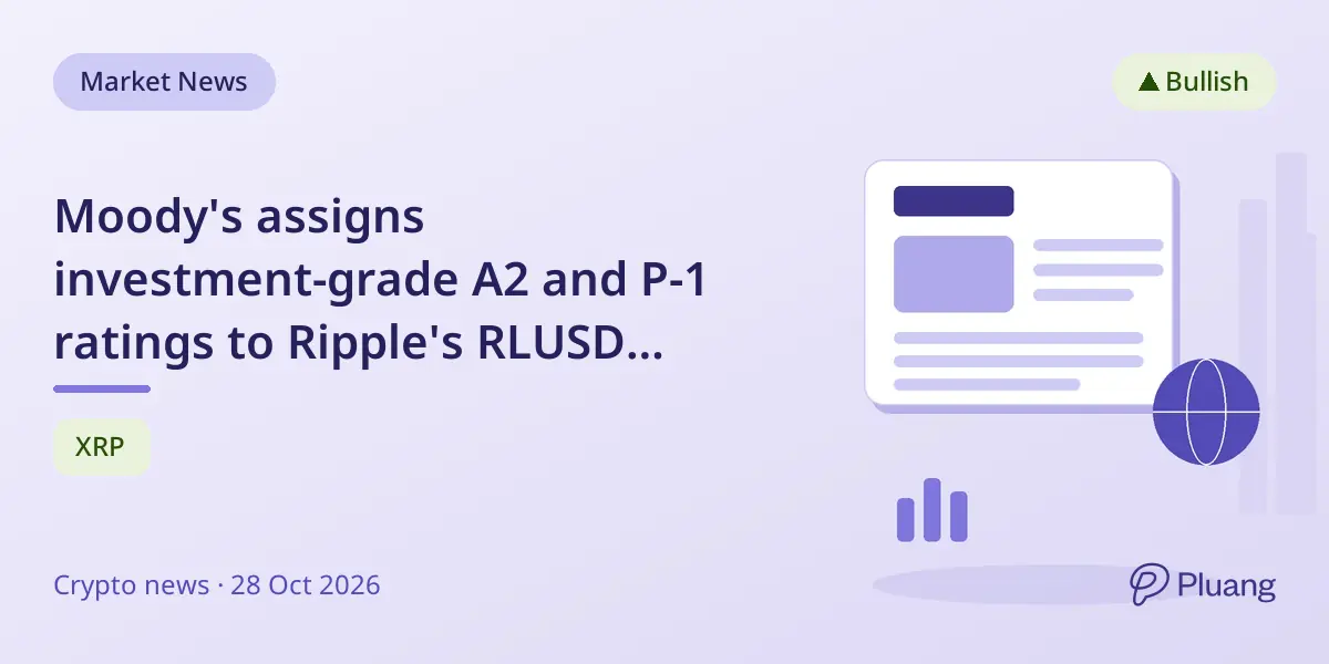 Moody's assigns investment-grade A2 and P-1 ratings to Ripple's RLUSD stablecoin.