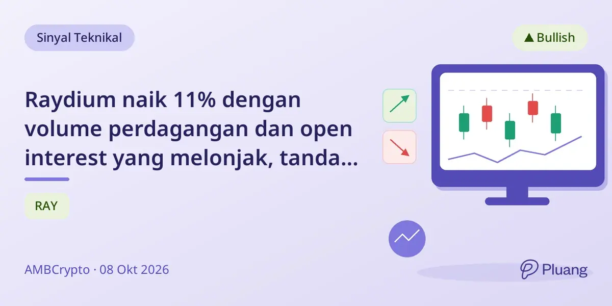 Raydium naik 11% dengan volume perdagangan dan open interest yang melonjak, tanda aktivitas pasar kuat.