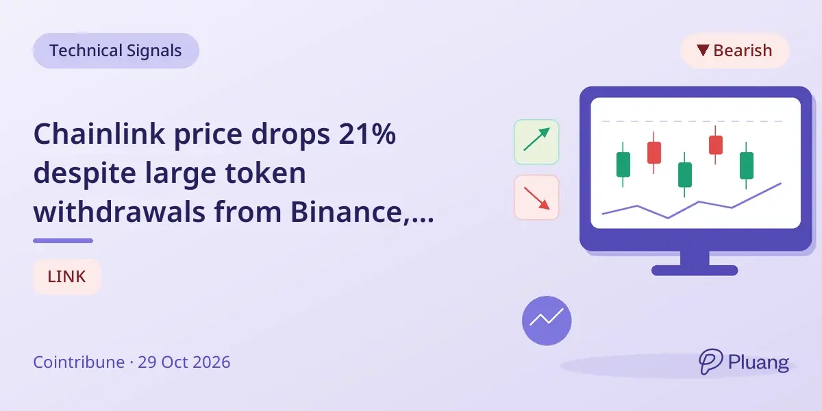 Chainlink price drops 21% despite large token withdrawals from Binance, signaling weak demand.