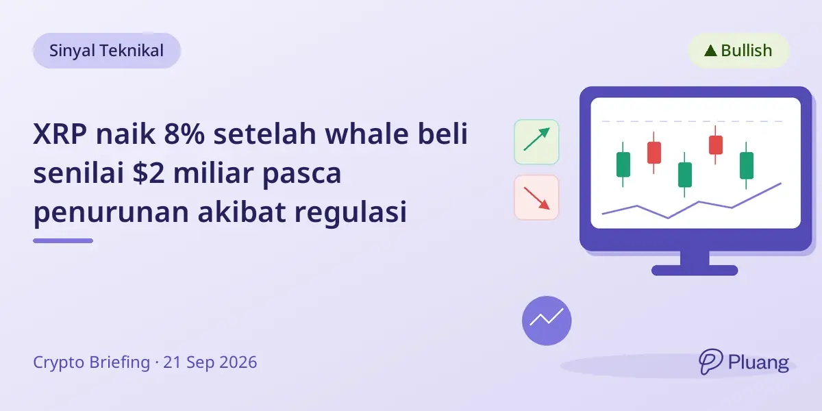 XRP naik 8% setelah whale beli senilai $2 miliar pasca penurunan akibat regulasi