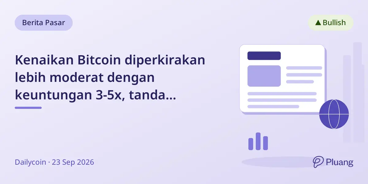 Kenaikan Bitcoin diperkirakan lebih moderat dengan keuntungan 3-5x, tanda kematangan pasar, kata pendiri CryptoQuant.