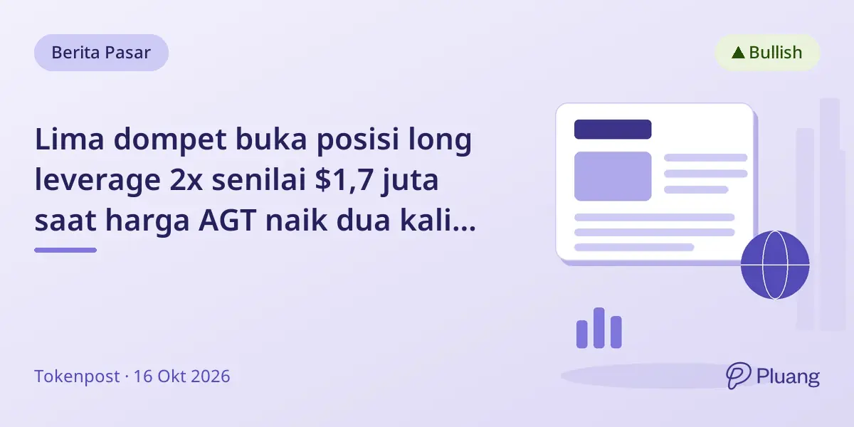 Lima dompet buka posisi long leverage 2x senilai $1,7 juta saat harga AGT naik dua kali lipat