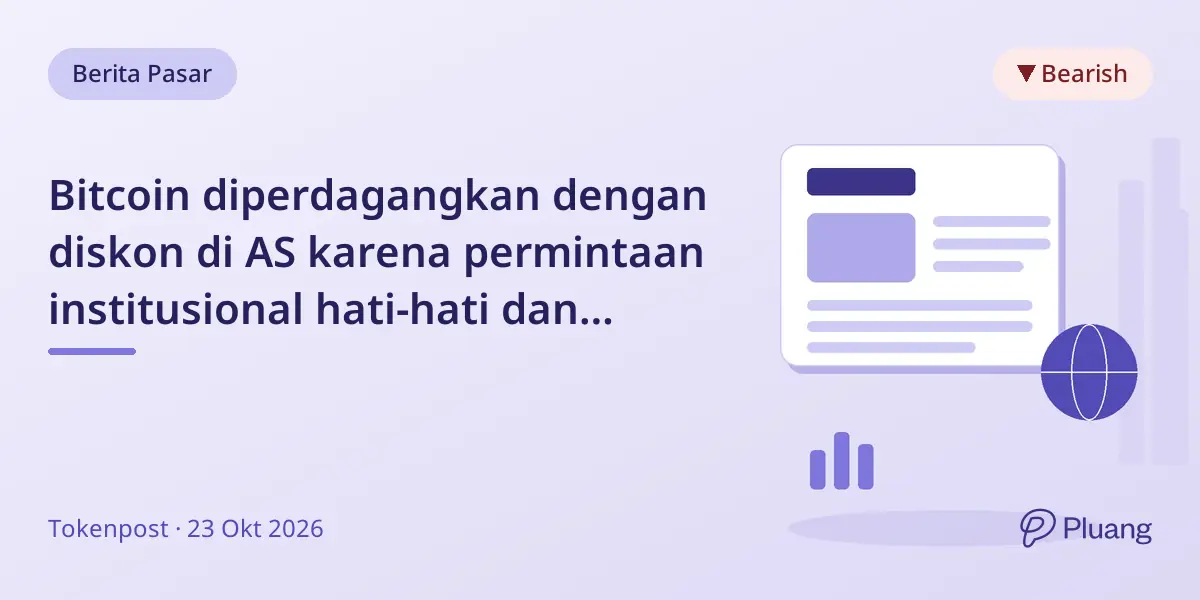 Bitcoin diperdagangkan dengan diskon di AS karena permintaan institusional hati-hati dan volatilitas pasar meningkat.