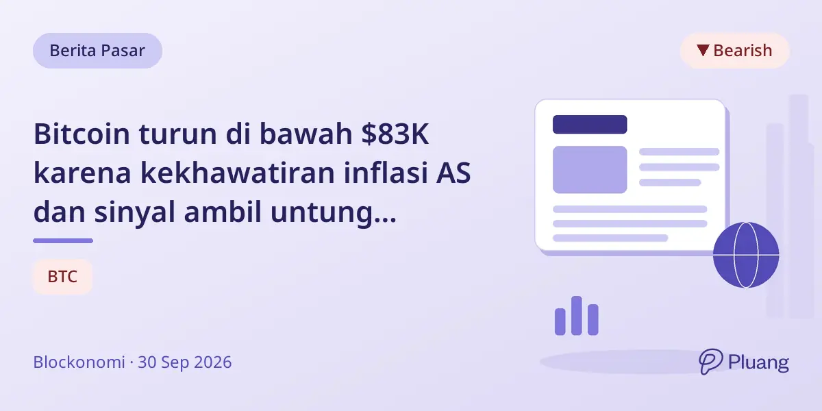 Bitcoin turun di bawah $83K karena kekhawatiran inflasi AS dan sinyal ambil untung potensi koreksi.