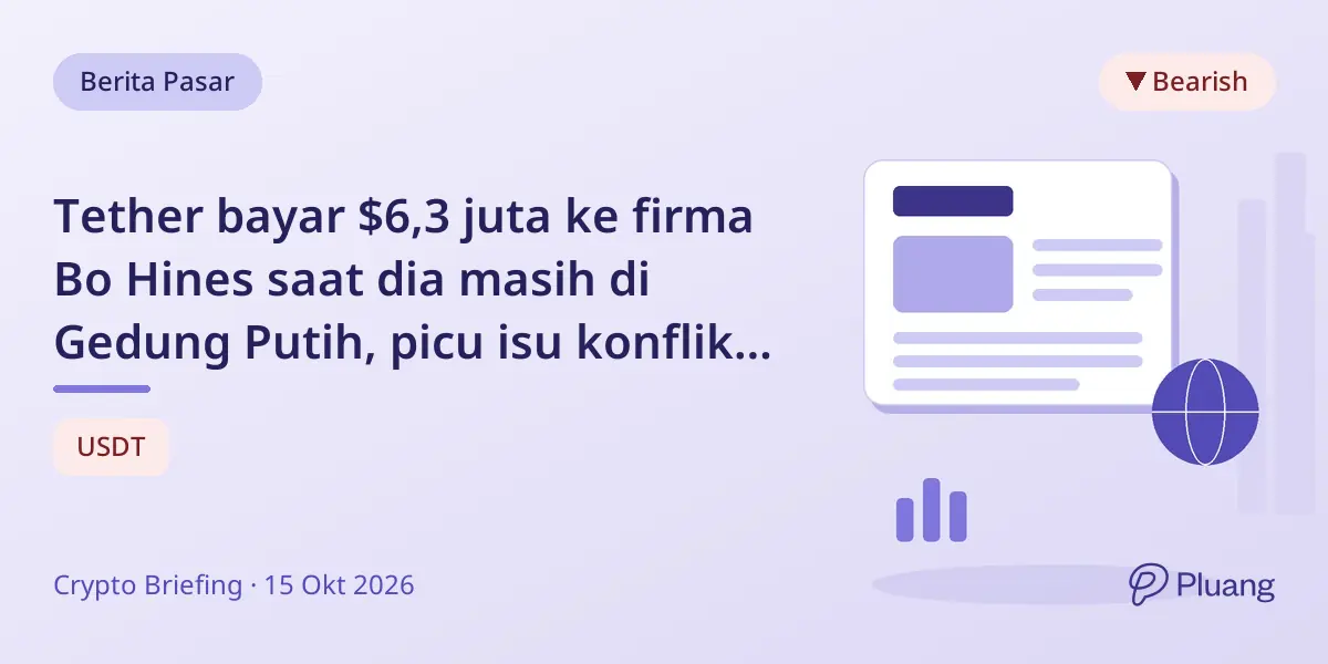 Tether bayar $6,3 juta ke firma Bo Hines saat dia masih di Gedung Putih, picu isu konflik kepentingan.