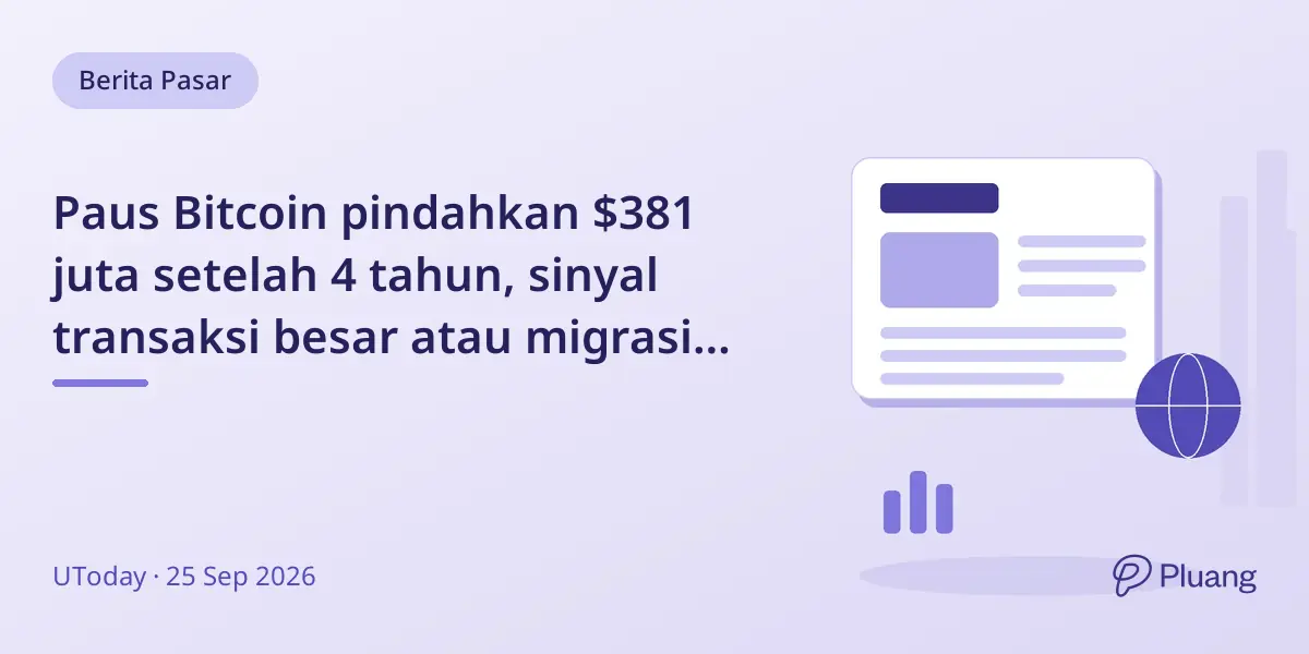 Paus Bitcoin pindahkan $381 juta setelah 4 tahun, sinyal transaksi besar atau migrasi kunci.