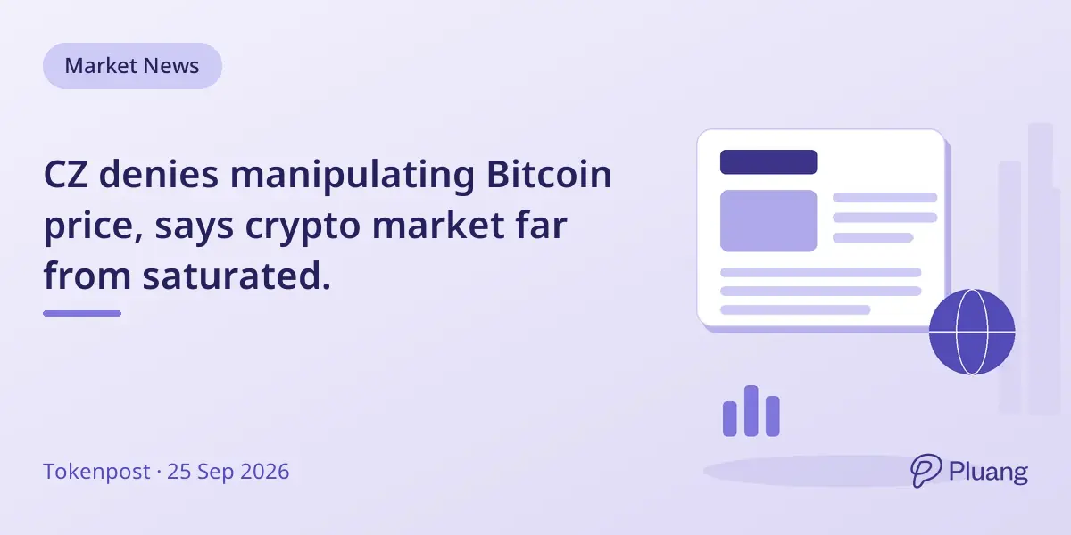 CZ denies manipulating Bitcoin price, says crypto market far from saturated.