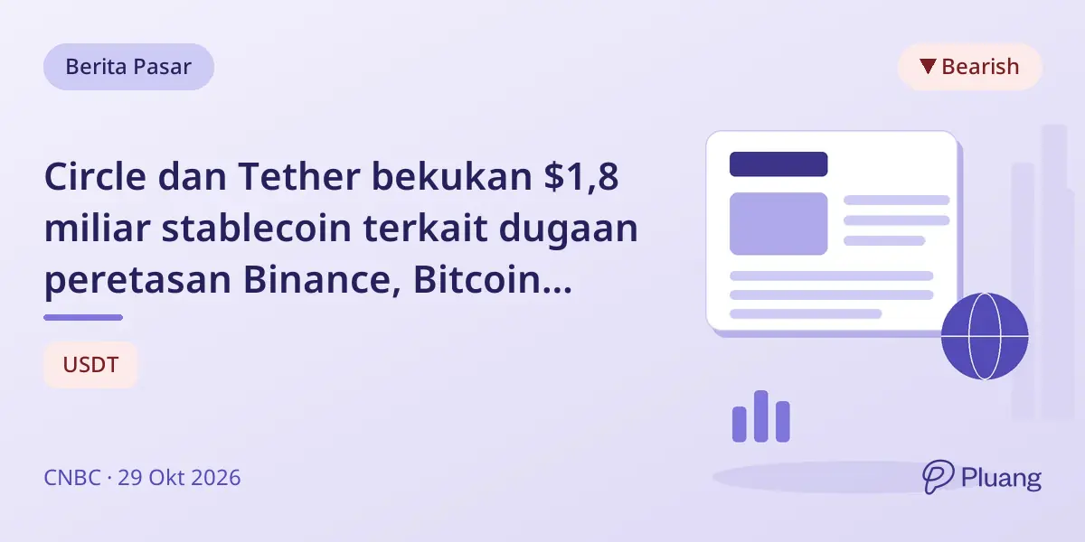 Circle dan Tether bekukan $1,8 miliar stablecoin terkait dugaan peretasan Binance, Bitcoin turun di bawah $80K