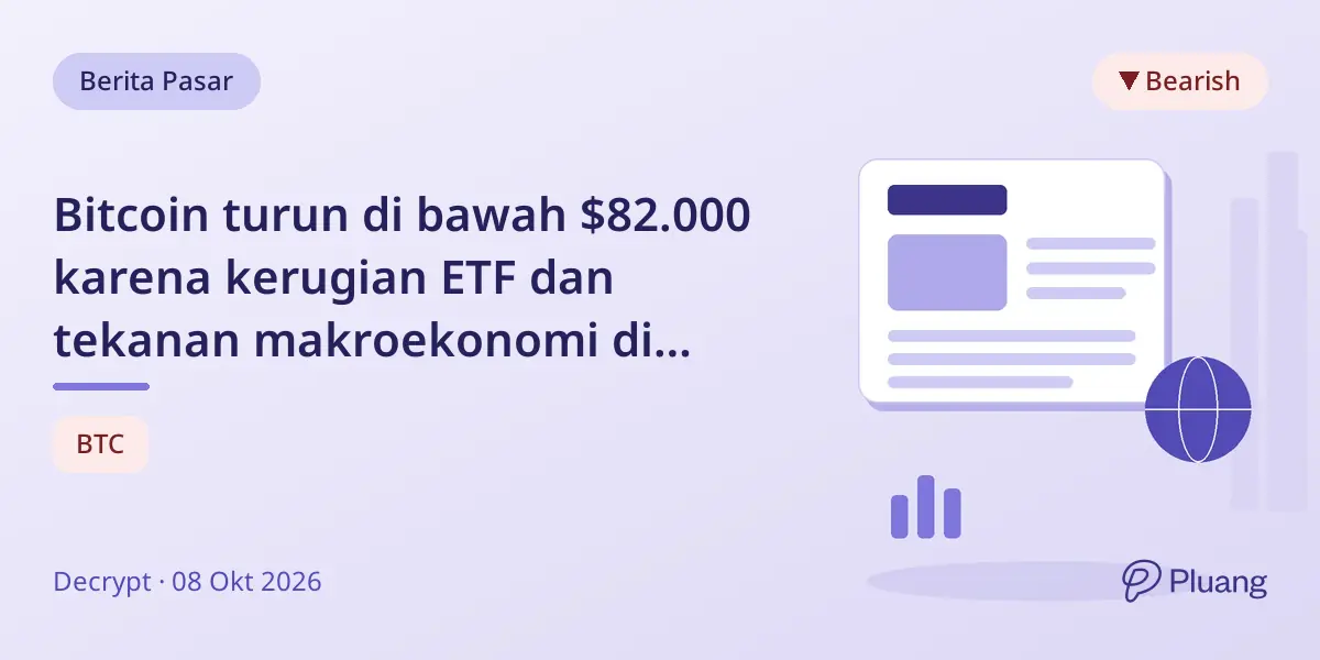 Bitcoin turun di bawah $82.000 karena kerugian ETF dan tekanan makroekonomi di bulan Oktober.