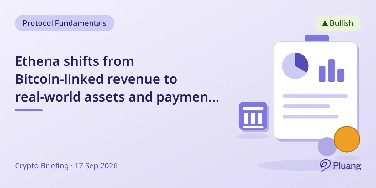 Ethena shifts from Bitcoin-linked revenue to real-world assets and payments to stabilize USDe supply.