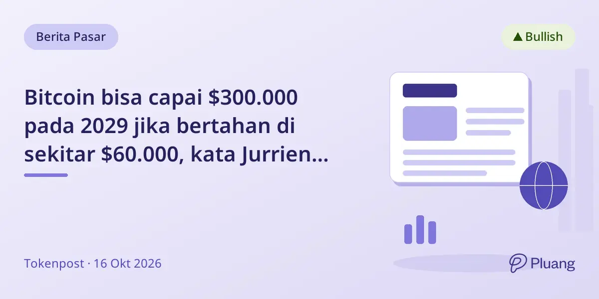 Bitcoin bisa capai $300.000 pada 2029 jika bertahan di sekitar $60.000, kata Jurrien Timmer dari Fidelity.
